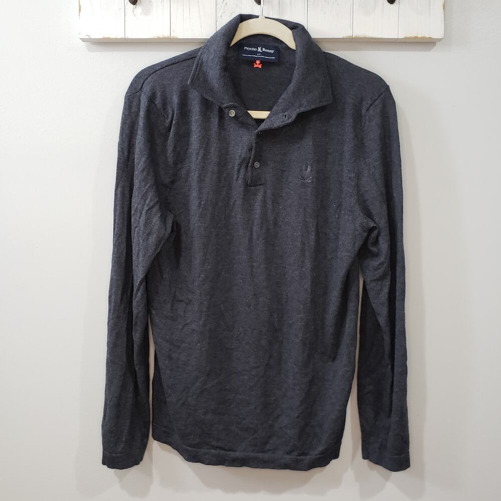 Psycho Bunny Wool Blend Long Sleeve Polo S
